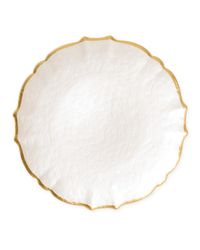 Baroque Glass White Service Plate/Charger