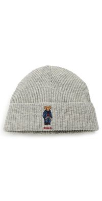 Polo Ralph Lauren Solid Denim Bear Beanie Andover Heather One Size