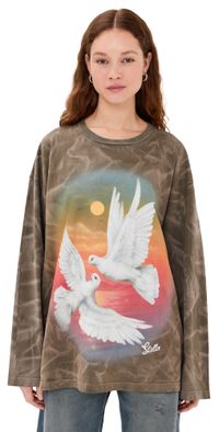Stella McCartney Bird Print Long Sleeve T Shirt Smoke S