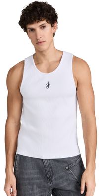 JW Anderson Anchor Embroidery Tank Top White M