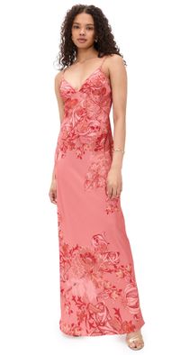 Hemant and Nandita Maxi Dress Coral L