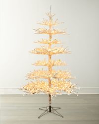 Flocked Twig Pine Pre-Lit LED Christmas Tree, 7.5'