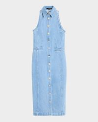 Palmer Button-Front Denim Midi Dress
