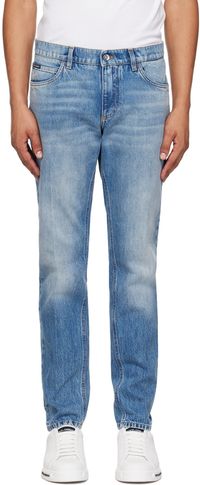 Dolce&Gabbana Jean bleu à effet délavé
