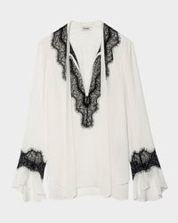 Tuan Lace Crepe de Chine Blouse