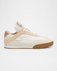 Kick Mixed Leather Low-Top Sneakers