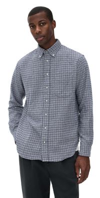 Gitman Vintage Houndstooth Check Shirt Grey L