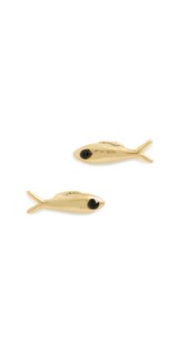 Clare V. Sardine Stud Earrings Vintage Gold One Size