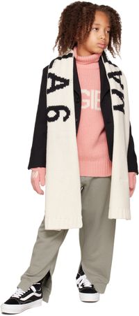 MM6 Maison Margiela Kids Pink Intarsia Logo Gloves