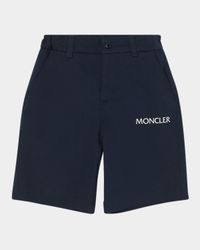 Boy's Contrast Logo-Print Shorts, Size 12-14
