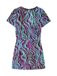 Women's Sequin Mini Dress - Multicoloured - Size 10