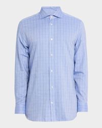Men's Giza Cotton and Cashmere Tattersall Check Sport Shirt