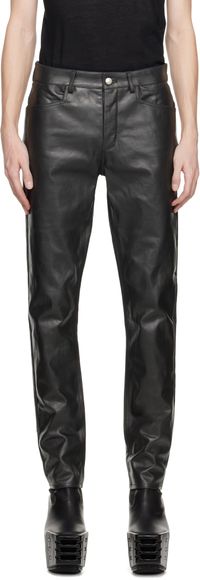 Rick Owens Pantalon Tyrone noir en cuir - Hollywood