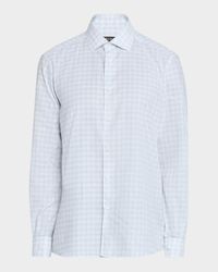 Men's Cotton Twill Check Sport Shirt