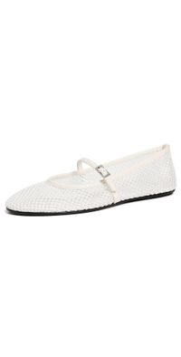 Black Suede Studio Mika Flats Coconut Mesh 37.5