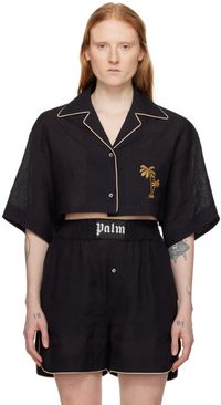 Palm Angels Black Cropped Shirt
