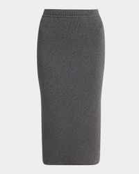 Fine Cashmere-Cotton Rib Pencil Skirt