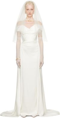 Vivienne Westwood Robe longue Edith blanche exclusive à SSENSE - Mariage
