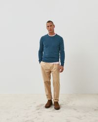 Rodier - Pull homme col rond en cachemire 2 fils - Taille 2XL - Bleu