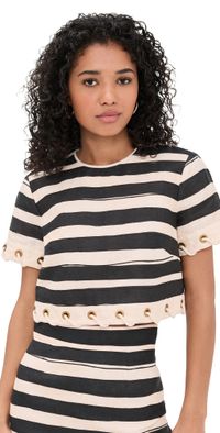 Zimmermann Rebellion Stripe Rope Top Black Stripe 0P