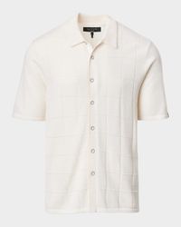 Men's Dalton Windowpane Knit Short-Sleeve Shirt