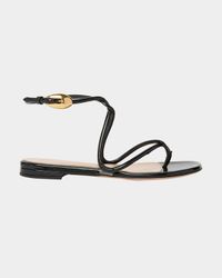 Napa Leather Twisted-Strap Sandals