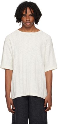 COMMAS T-shirt blanc cassé à ornements à points froncés