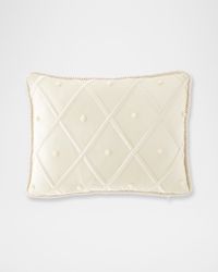 Lattice Cord-Trimmed Pillow, 12" x 16"