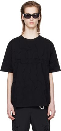 HELIOT EMIL Black Quadratic T-Shirt