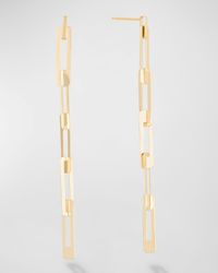 Laser Open Interlocking Rectangle Linear Earrings