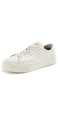 Soludos Ibiza Platform Leather Sneakers Oasis White 7.5