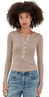 Citizens of Humanity Varra Henley Shirt Sandatlas L