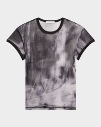 Printed Slim Mesh Tee