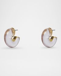 Birthstone Chunky Hoop Earrings, Alexandrite