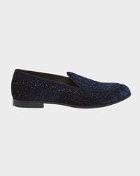 Men's Velvet and Crystal Venetian Loafers