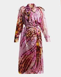 Risto Tie-Dye Sheer Trench Coat