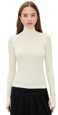 Helmut Lang Layered Shrug Turtleneck Mahogany L