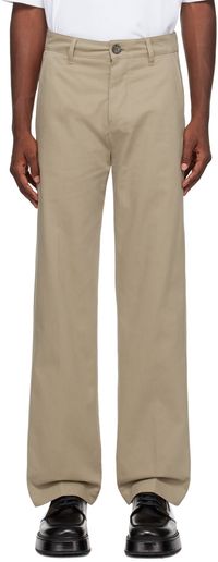 AMI Paris Khaki Straight-Leg Trousers