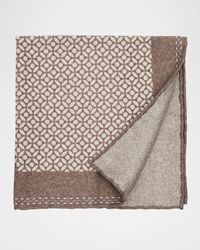 Men's Geometric-Print Silk Pocket Square