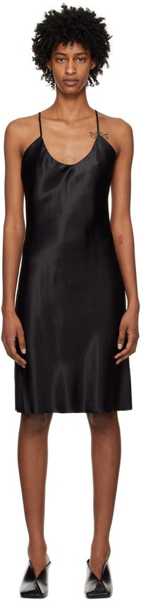 GIA STUDIOS Black V-Neck Minidress