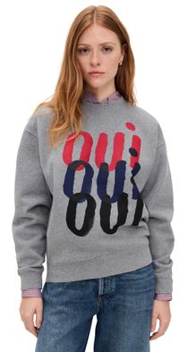 Clare V. Triple Oui Oversized Sweatshirt Grey Melange L