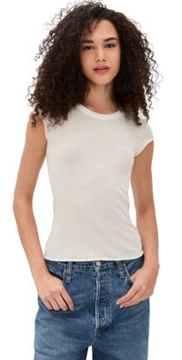 Cotton Citizen Marbella Cap Sleeve Tee Bone M