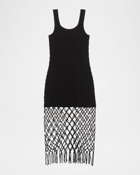 Nastia Fitted Net Midi Dress