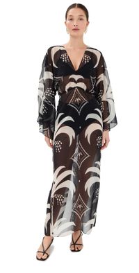 Johanna Ortiz Spiritual Healers Ankle Dress BLACK / ECRU 10