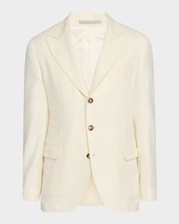 Men's Cavallery Twill Peak-Lapel Sport Coat