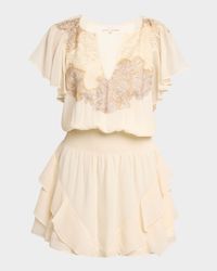 Ismeria Embroidered Chiffon Mini Dress