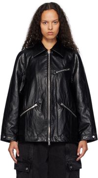 3.1 Phillip Lim Black Ranch Faux-Leather Jacket