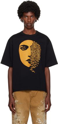 Kolor T-shirt noir à ornements floqués