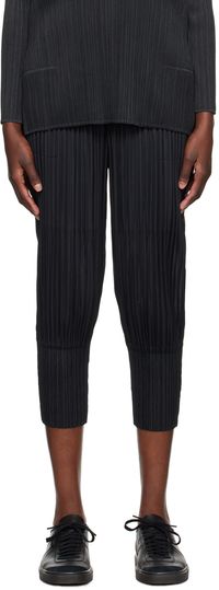 PLEATS PLEASE ISSEY MIYAKE Black Thicker Bottoms 2 Trousers