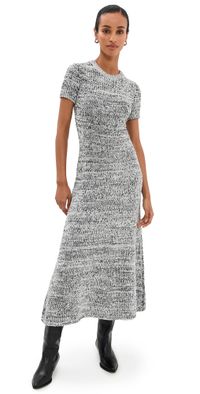Proenza Schouler White Label Mel Dress in Marled Cotton Bone/Black Melange S